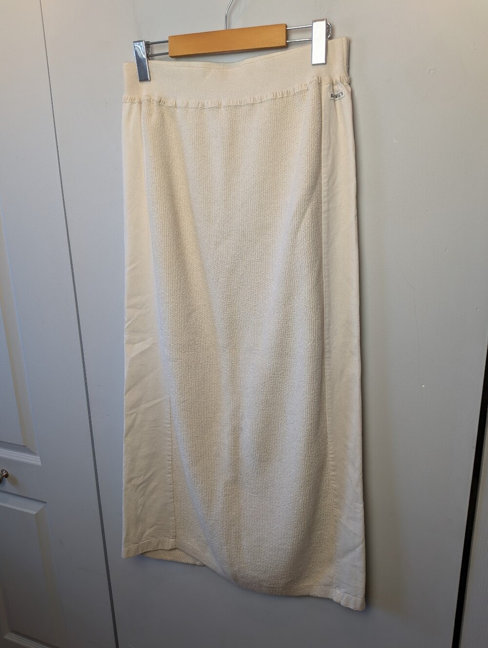 VINTAGE 90' BLUE WILLI'S Cream Maxi Skirt Size Large Natural Garments Boho